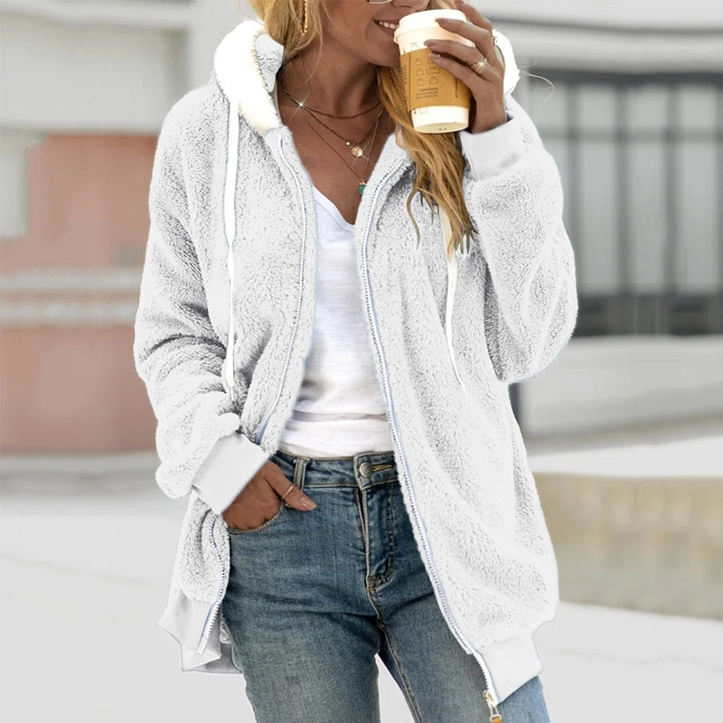 Olivia - Sudadera con capucha de borrego para mujer