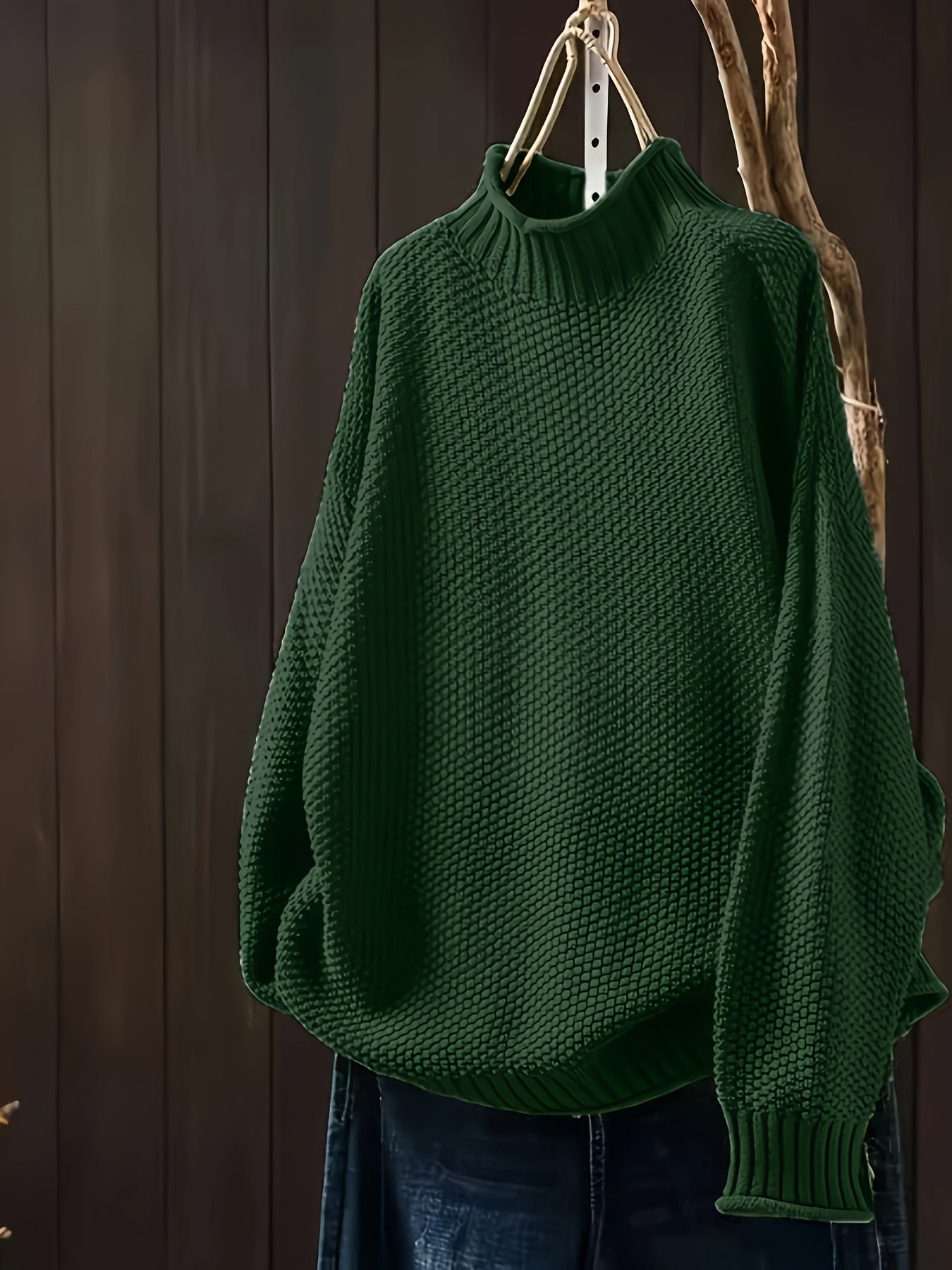 Aurora - Jersey de punto grueso para mujer con cuello alto