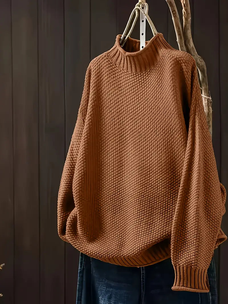 Aurora - Jersey de punto grueso para mujer con cuello alto
