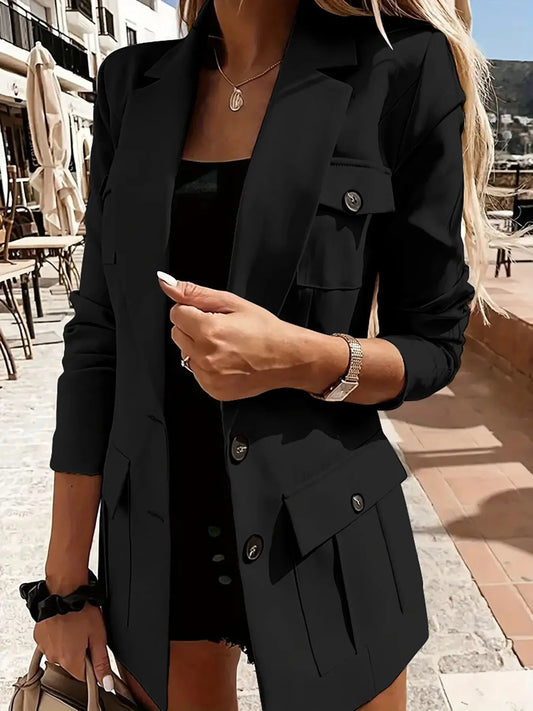 Helena - Blazer con bolsillos y botones decorativos mujer