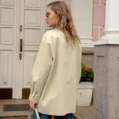 Isabel - Chaqueta ligera con cuello contrastante y bolsillos mujer