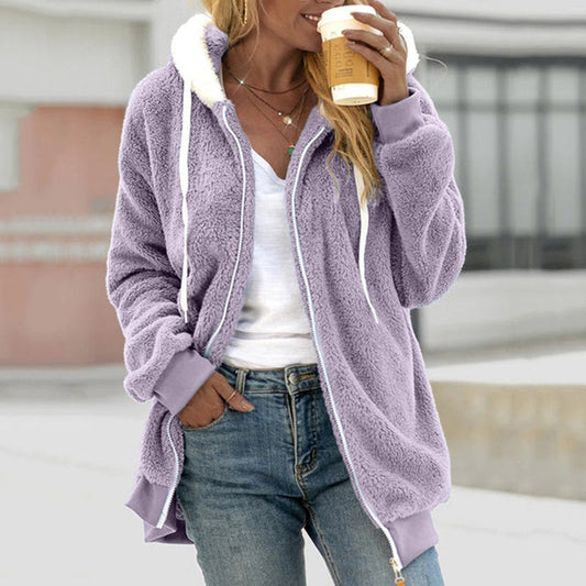 Olivia - Sudadera con capucha de borrego para mujer