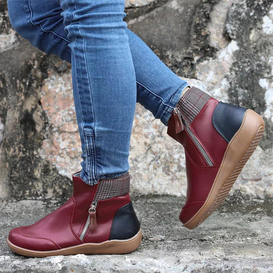 Valeria - Botines casuales de mujer con cremallera lateral