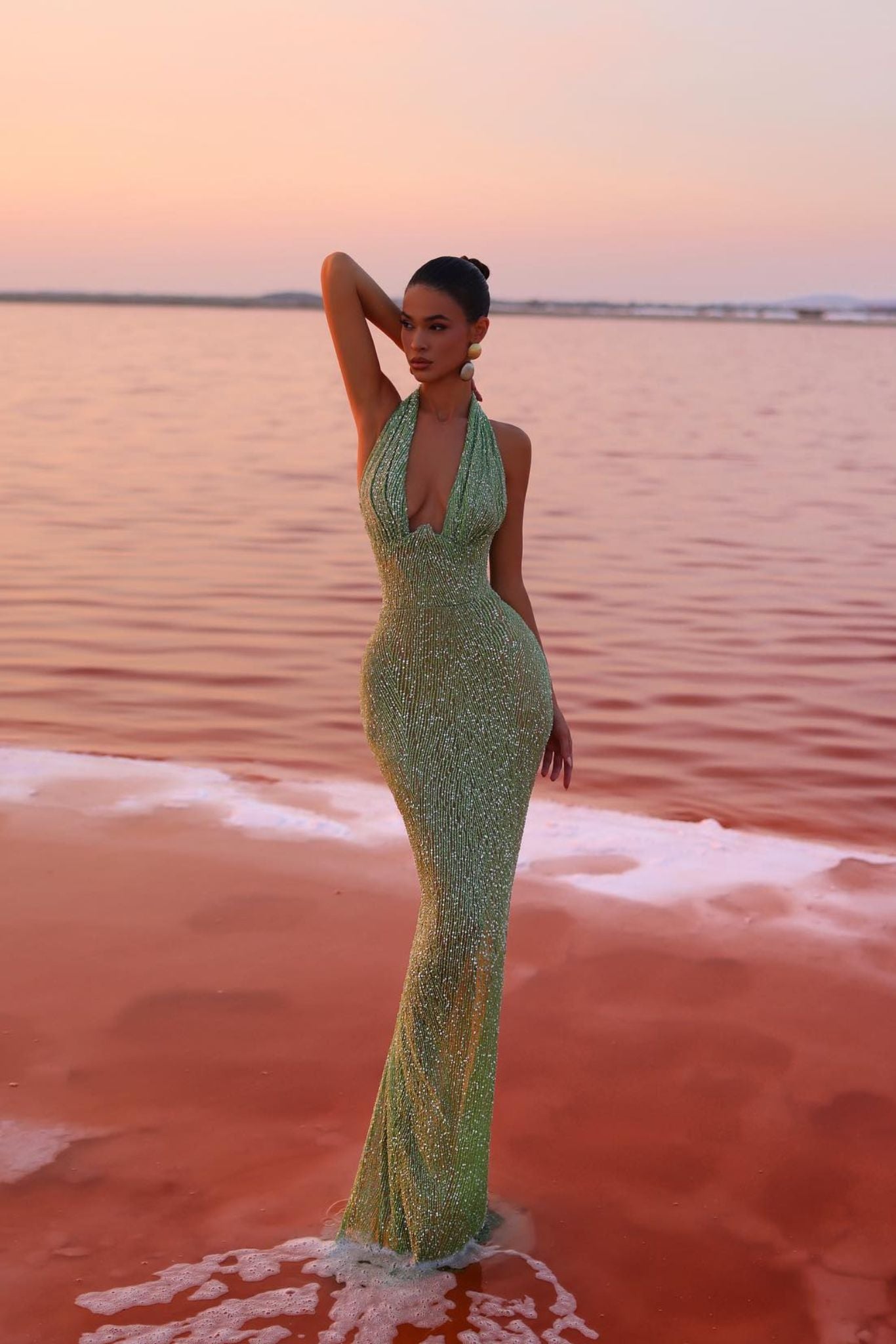 Sofía - Vestido de noche ajustado con escote profundo para mujer