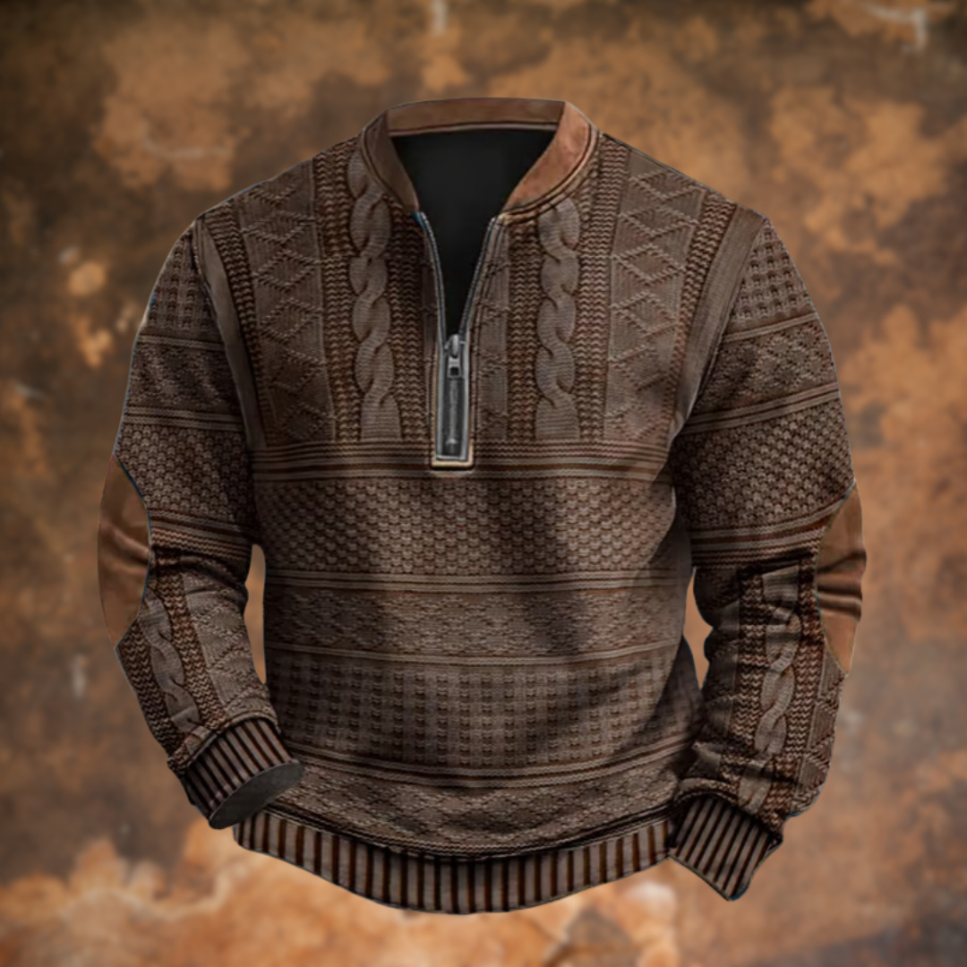 Ernesto - Jersey de punto para hombre con media cremallera