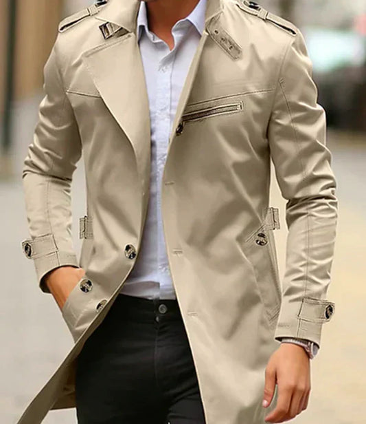 Alejandro - Gabardina larga para hombre estilo