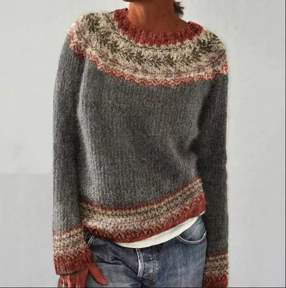 Maya - Suéter multicolor de punto con rayas para mujer