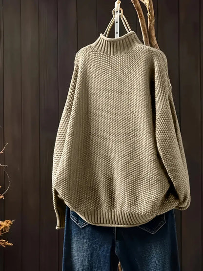 Aurora - Jersey de punto grueso para mujer con cuello alto