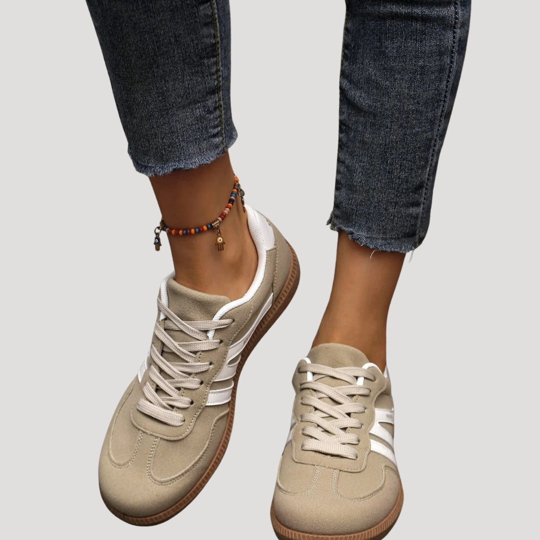 Luna - Zapatillas deportivas con suela de goma y franjas mujer