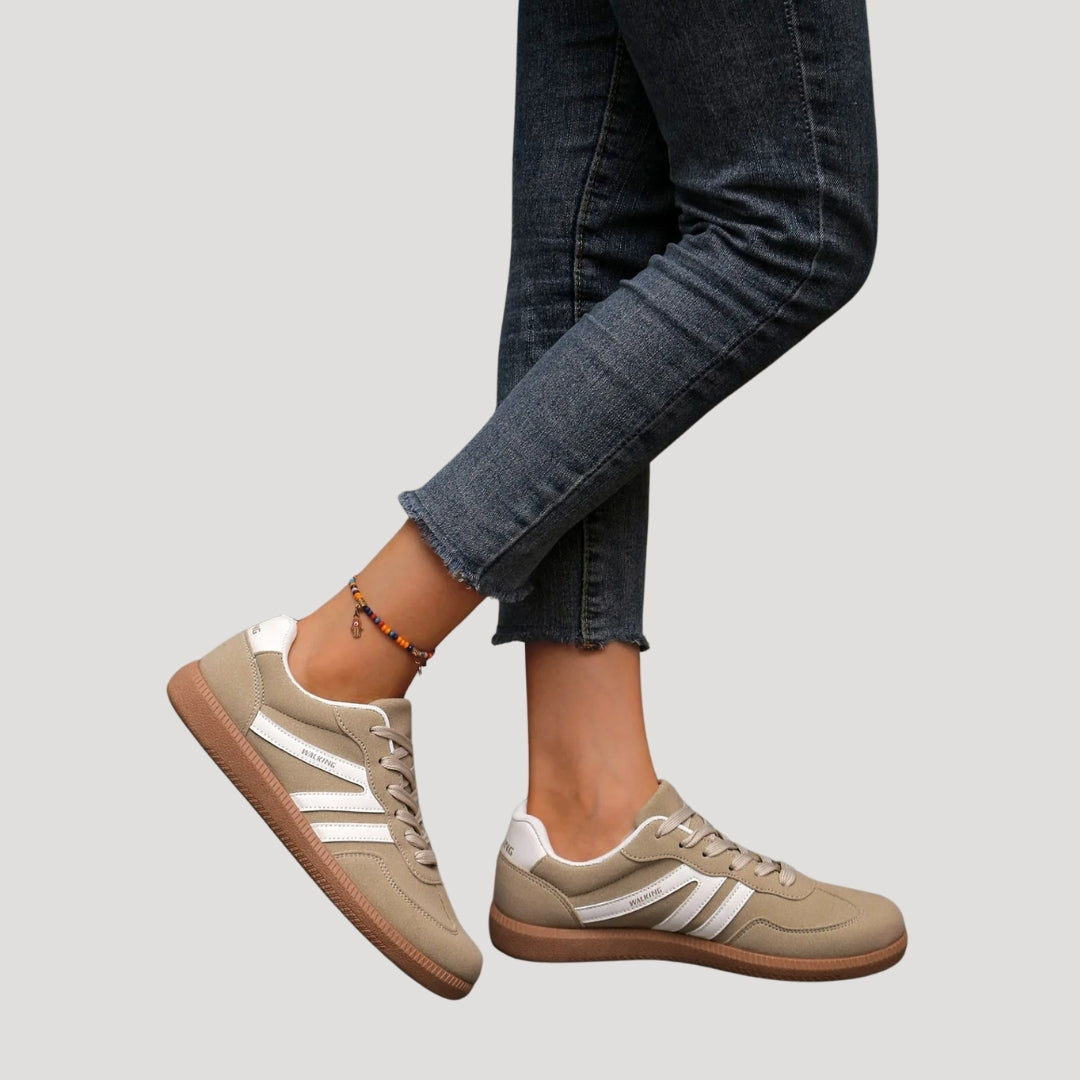 Luna - Zapatillas deportivas con suela de goma y franjas mujer