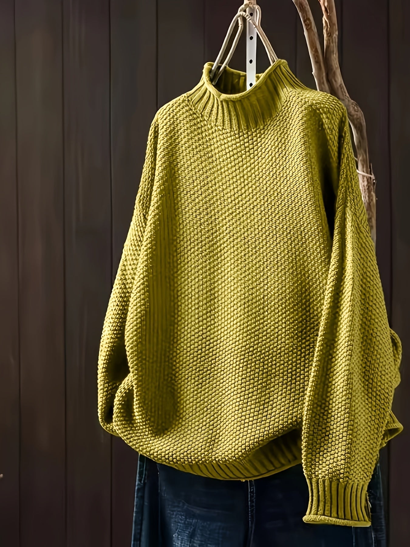 Aurora - Jersey de punto grueso para mujer con cuello alto