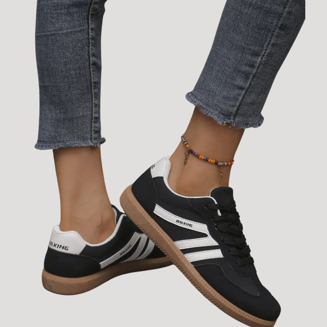 Luna - Zapatillas deportivas con suela de goma y franjas mujer