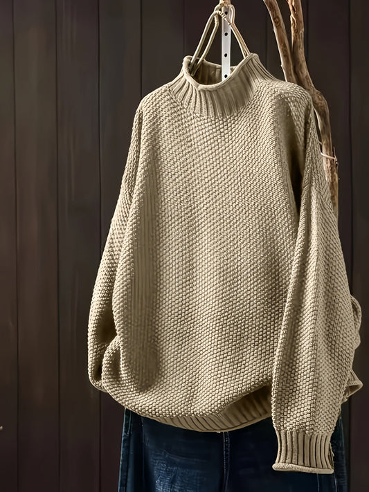 Aurora - Jersey de punto grueso para mujer con cuello alto
