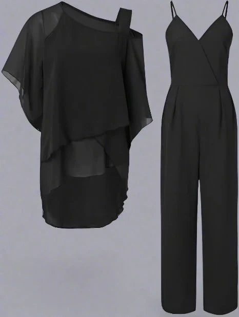 Elena - Conjunto de mujer con blusa fluida y pantalón recto