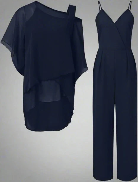 Elena - Conjunto de mujer con blusa fluida y pantalón recto