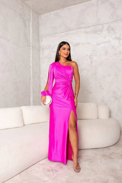 Isadora - Vestido largo de fiesta para mujer con abertura lateral