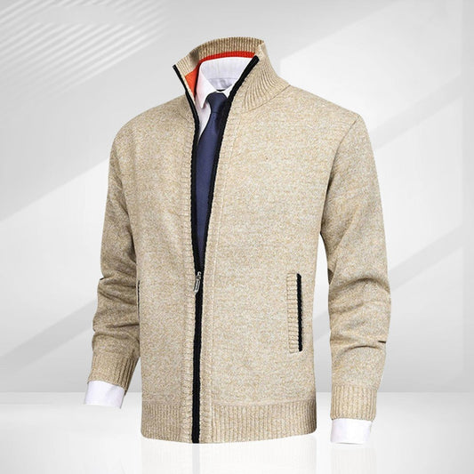 Andrés - Suéter para hombre con cremallera y cuello alto