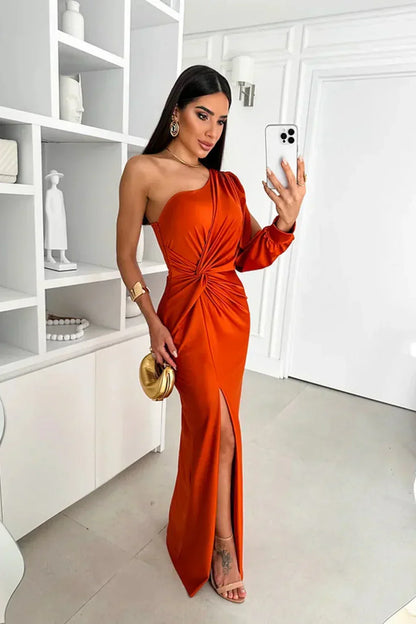 Isadora - Vestido largo de fiesta para mujer con abertura lateral