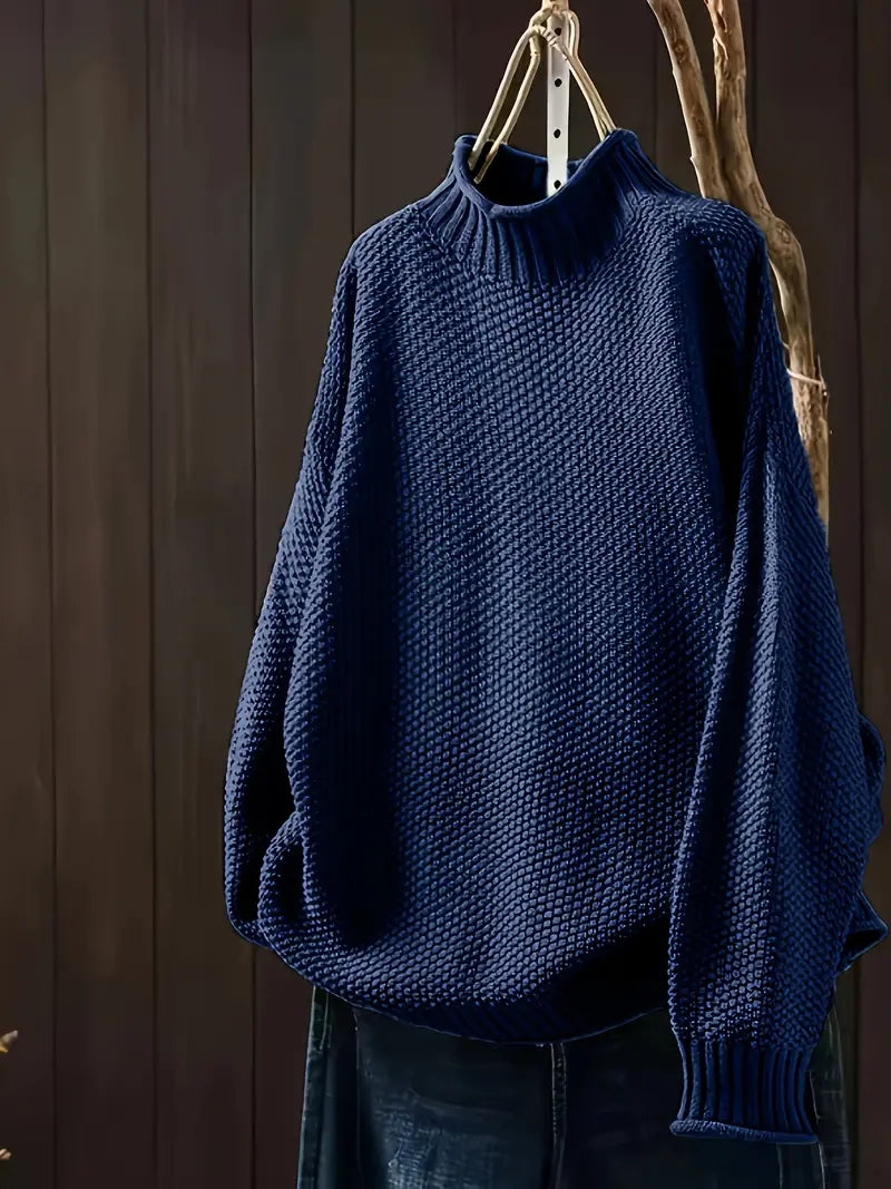 Aurora - Jersey de punto grueso para mujer con cuello alto