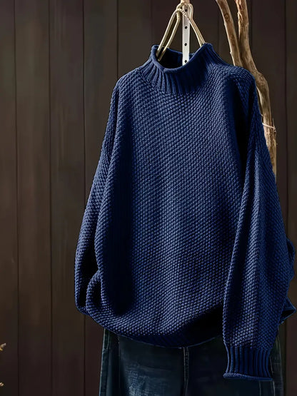 Aurora - Jersey de punto grueso para mujer con cuello alto