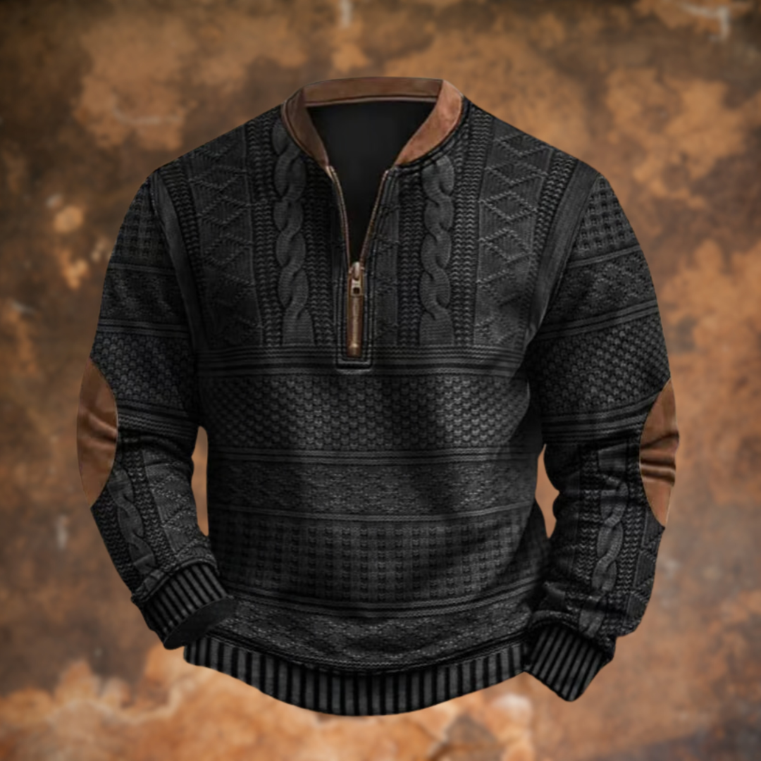Ernesto - Jersey de punto para hombre con media cremallera