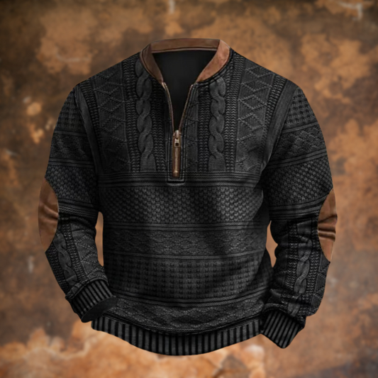 Ernesto - Jersey de punto para hombre con media cremallera