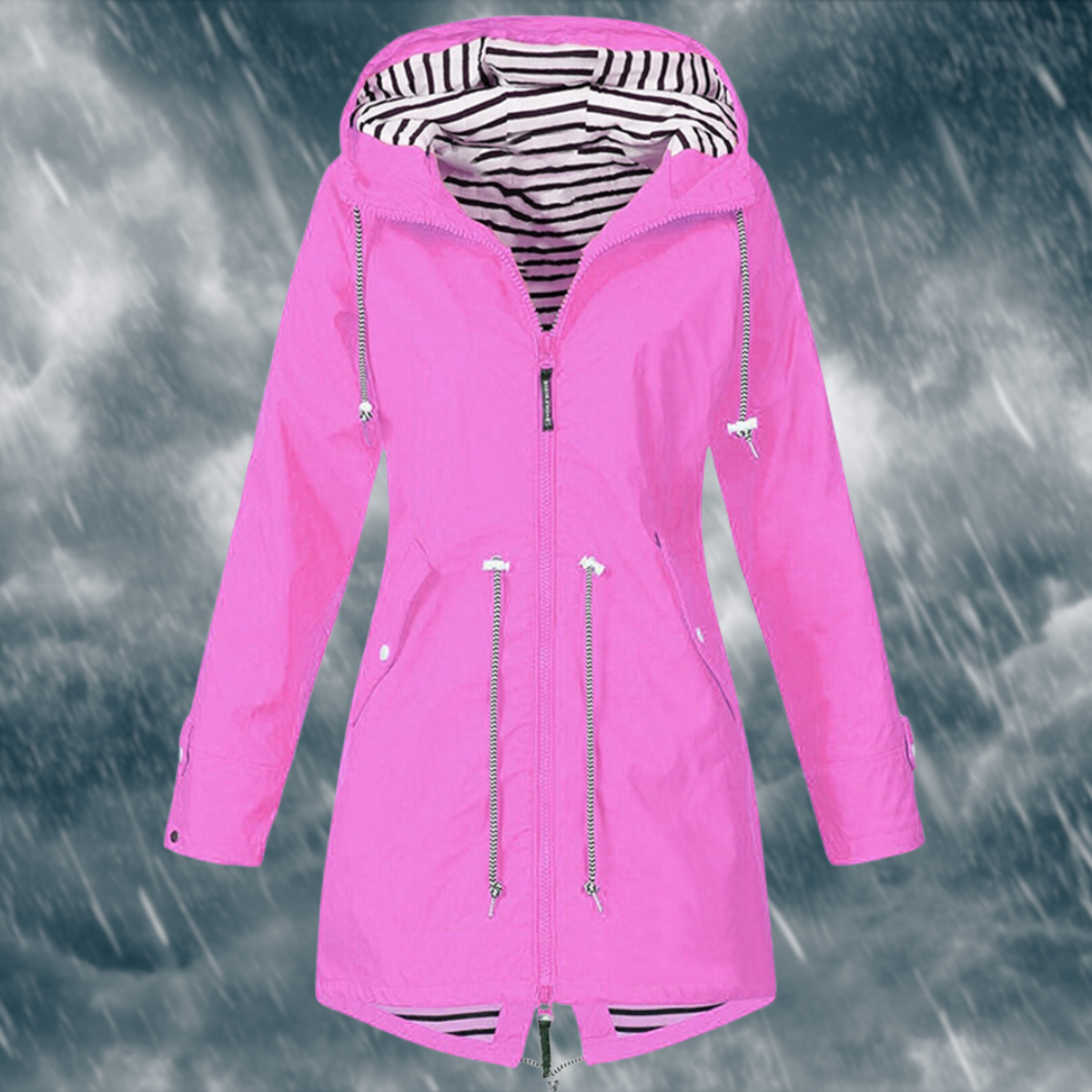 Marina - Abrigo impermeable de mujer con capucha