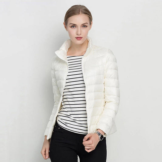 Irene - Chaqueta acolchada verde con cremallera
