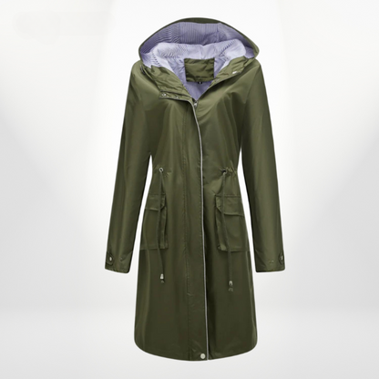Victoria – Gabardina larga con capucha para mujer