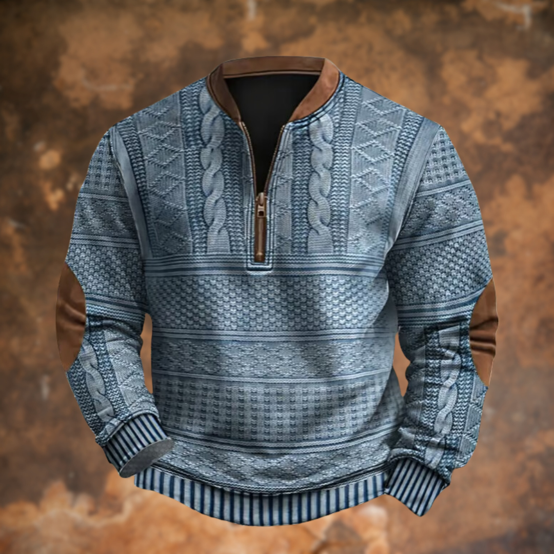 Ernesto - Jersey de punto para hombre con media cremallera