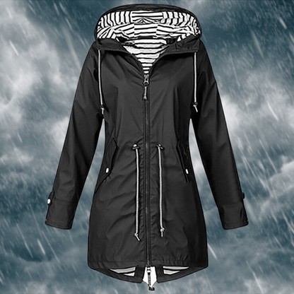 Marina - Abrigo impermeable de mujer con capucha