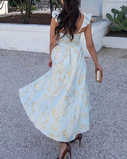 Amelia - Vestido midi de fiesta para mujer con lazo en la cintura