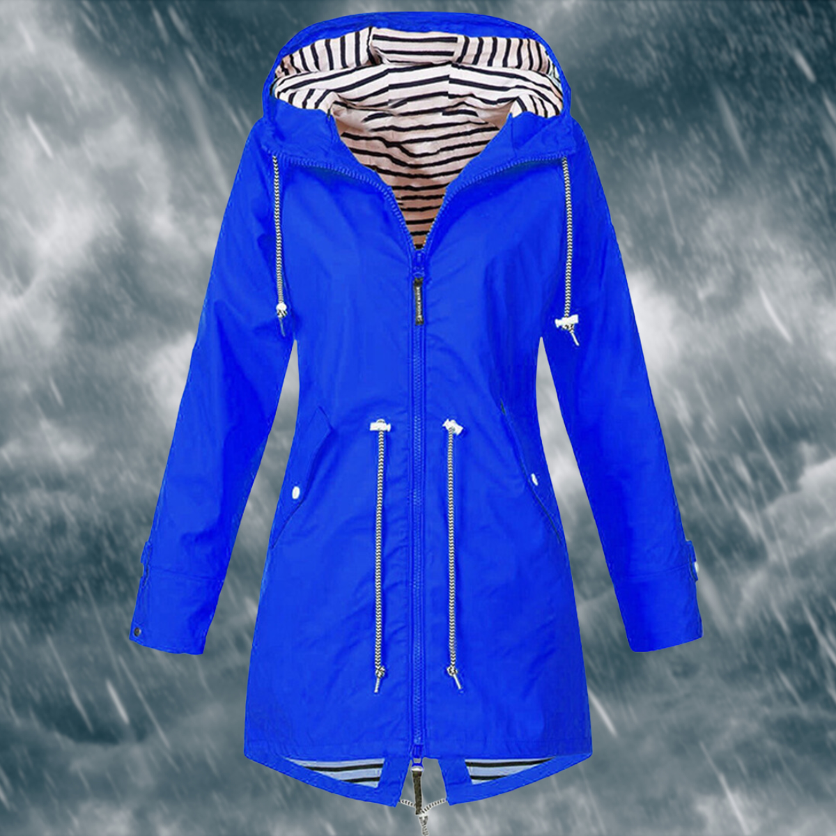 Marina - Abrigo impermeable de mujer con capucha