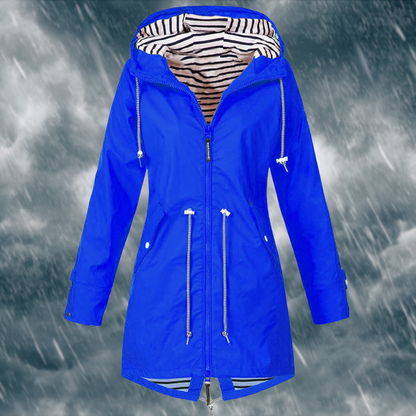 Marina - Abrigo impermeable de mujer con capucha