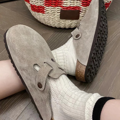 Elena - Zuecos unisex de serraje con suela ergonómica