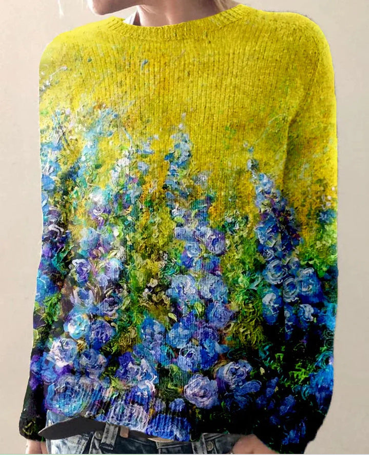 Maya - Suéter multicolor de punto con rayas para mujer