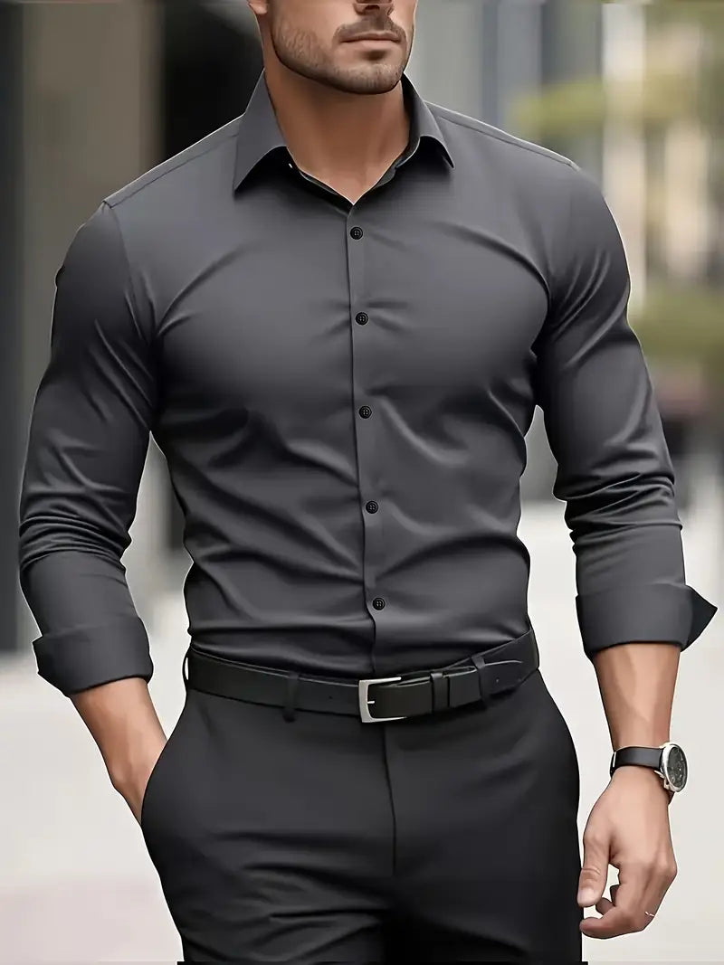 Gabriel - Camisa de hombre manga larga slim fit