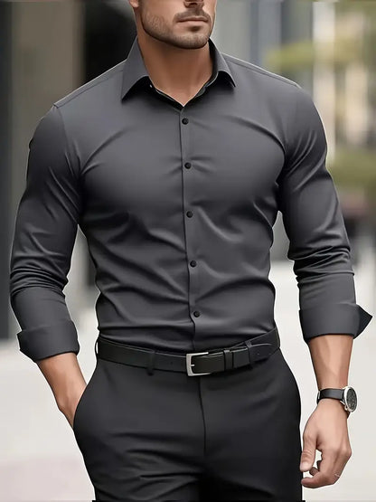 Gabriel - Camisa de hombre manga larga slim fit