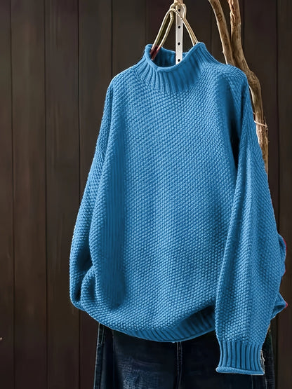 Aurora - Jersey de punto grueso para mujer con cuello alto