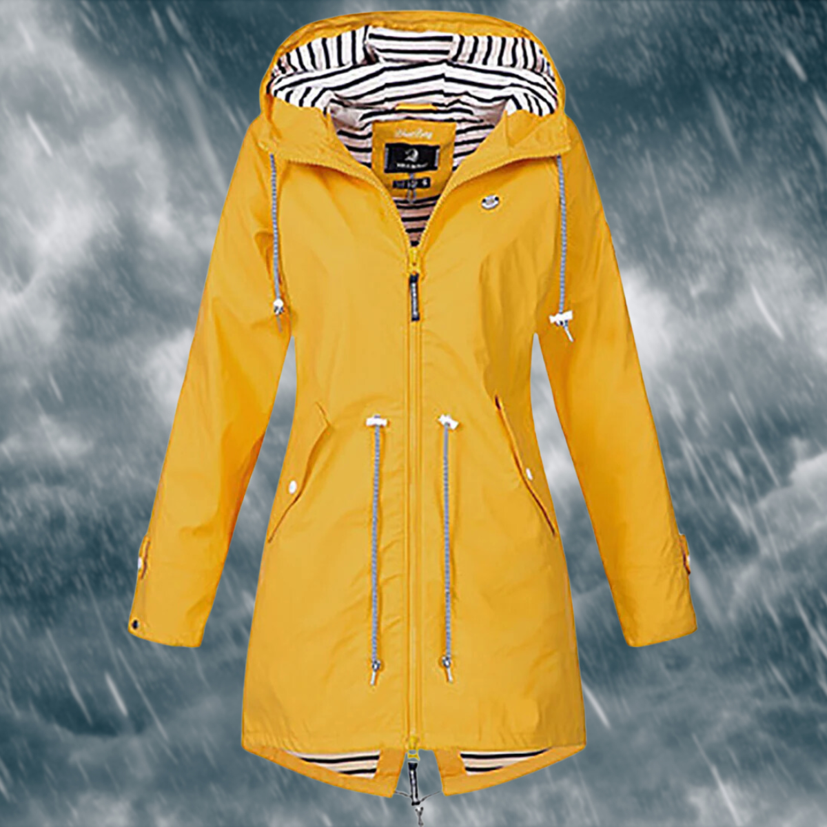 Marina - Abrigo impermeable de mujer con capucha