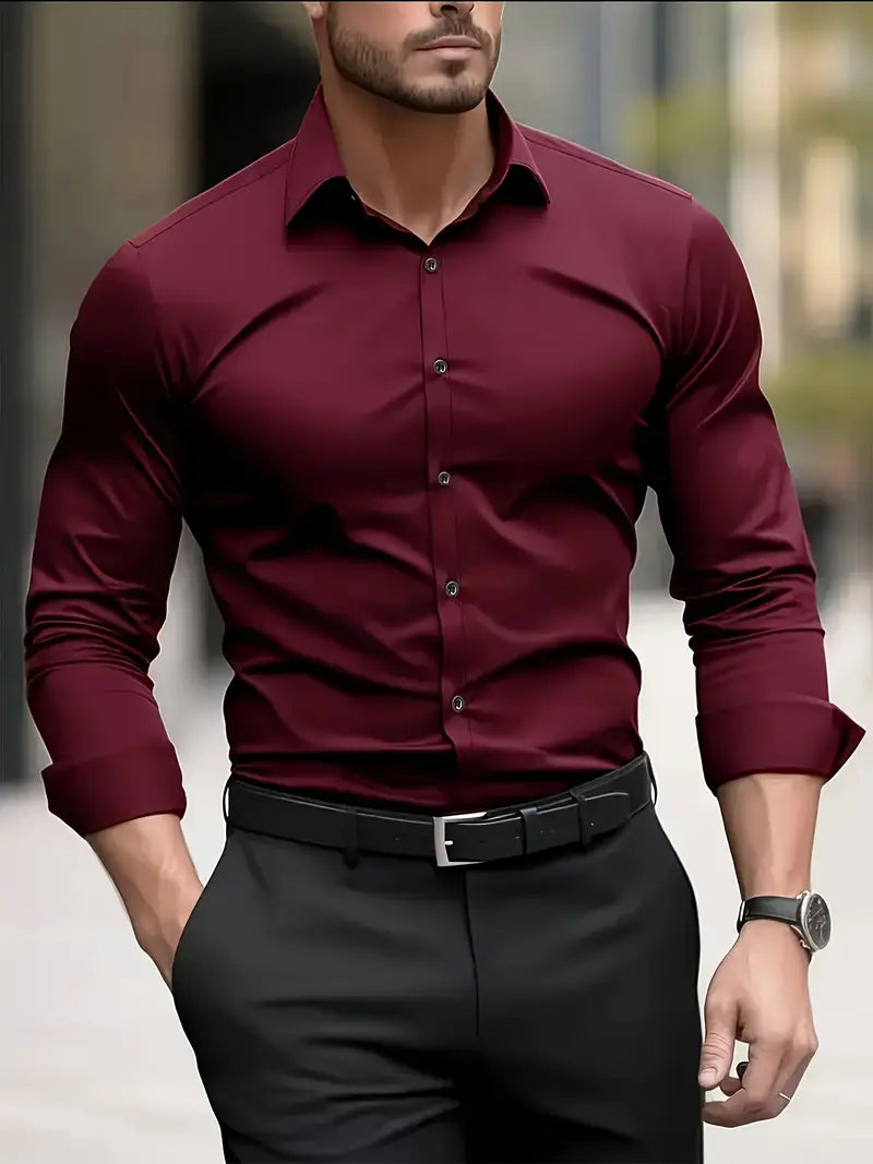 Gabriel - Camisa de hombre manga larga slim fit
