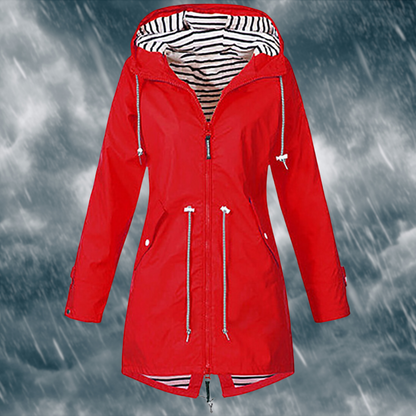 Marina - Abrigo impermeable de mujer con capucha