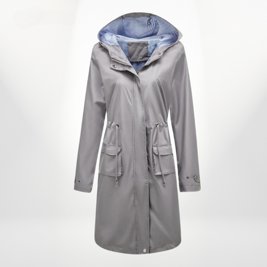 Victoria – Gabardina larga con capucha para mujer