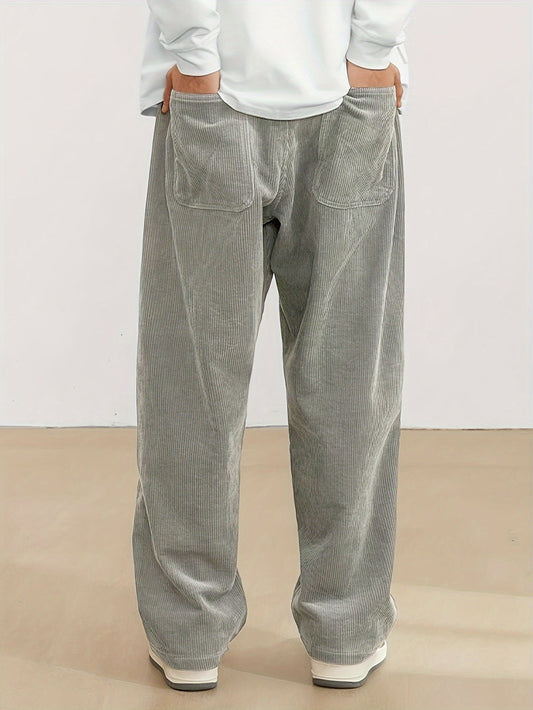 Iván - Pantalón ancho de pana para hombre estilo casual