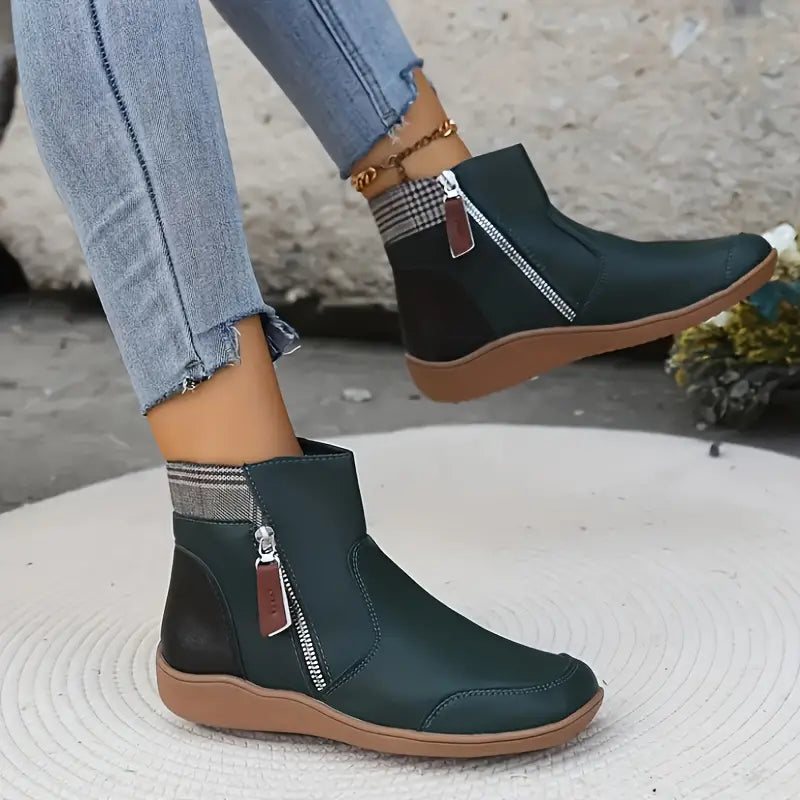 Valeria - Botines casuales de mujer con cremallera lateral