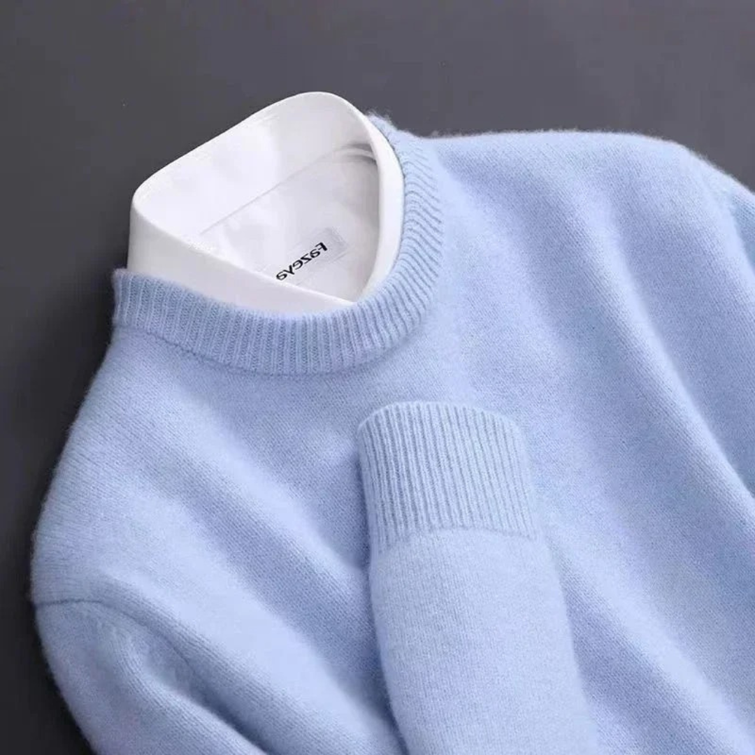 Alejandro - Suéter de hombre con cuello redondo y manga larga