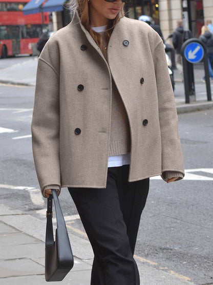 Amelia - Abrigo de lana corto mujer elegante otoño invierno
