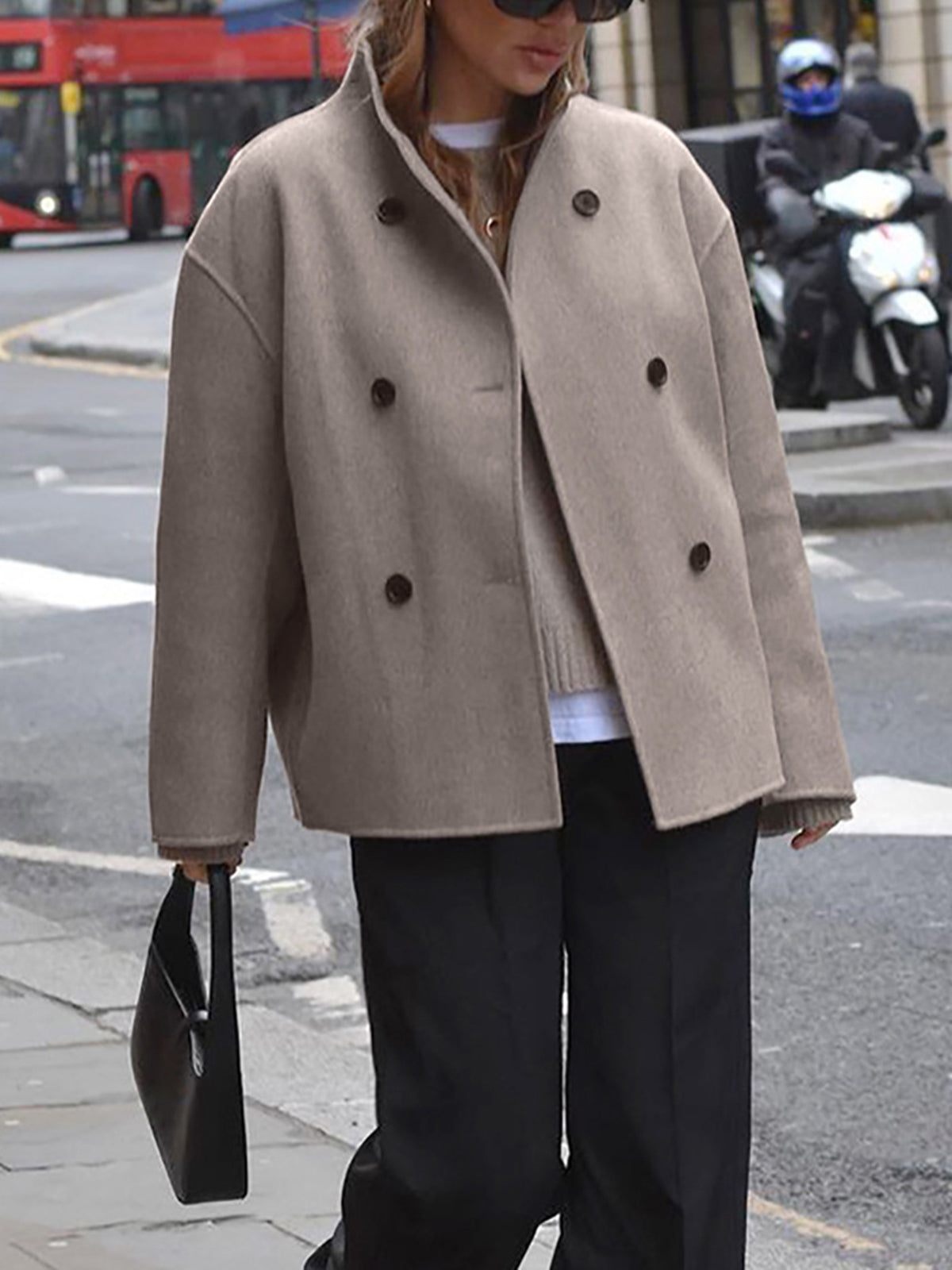 Amelia - Abrigo de lana corto mujer elegante otoño invierno