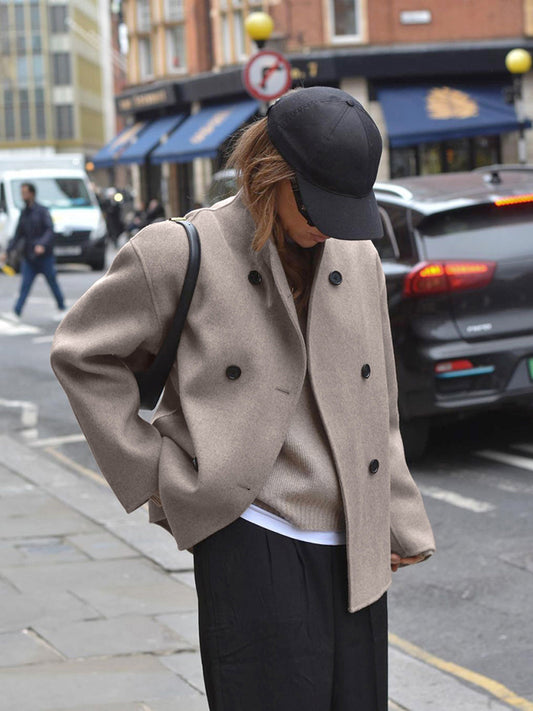 Amelia - Abrigo de lana corto mujer elegante otoño invierno