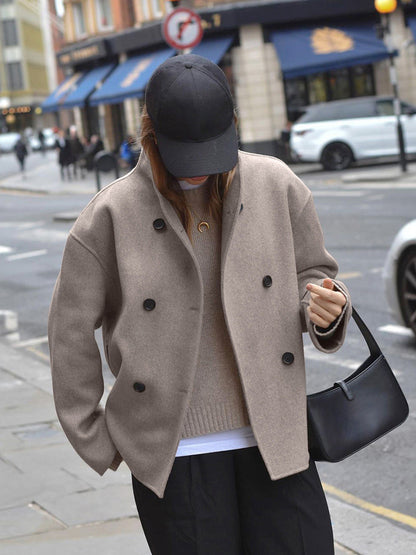 Amelia - Abrigo de lana corto mujer elegante otoño invierno